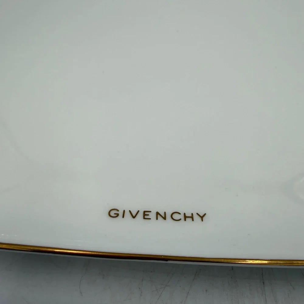 Givenchy Paris Bone China Yamaka Japan Gold Leaf Oval Tray Vintage